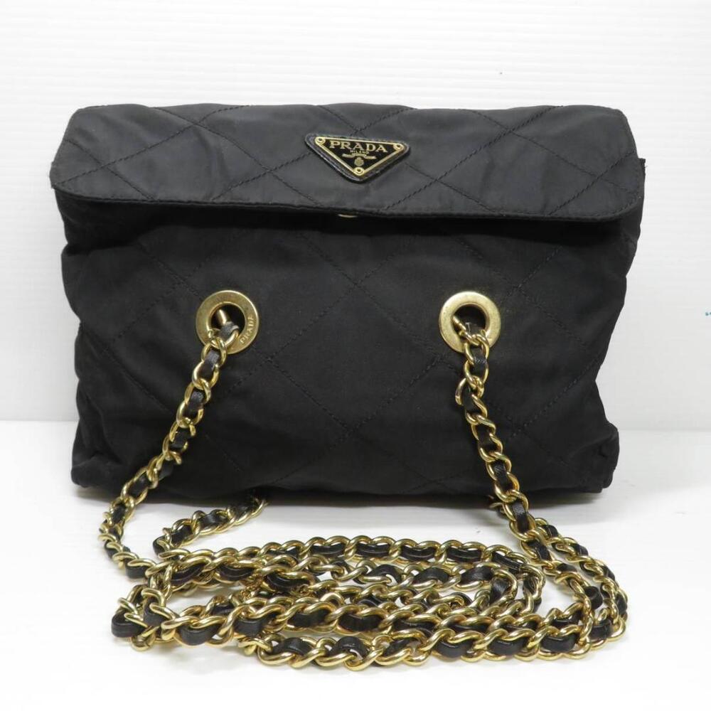 Prada Chain Shoulder Bag Black